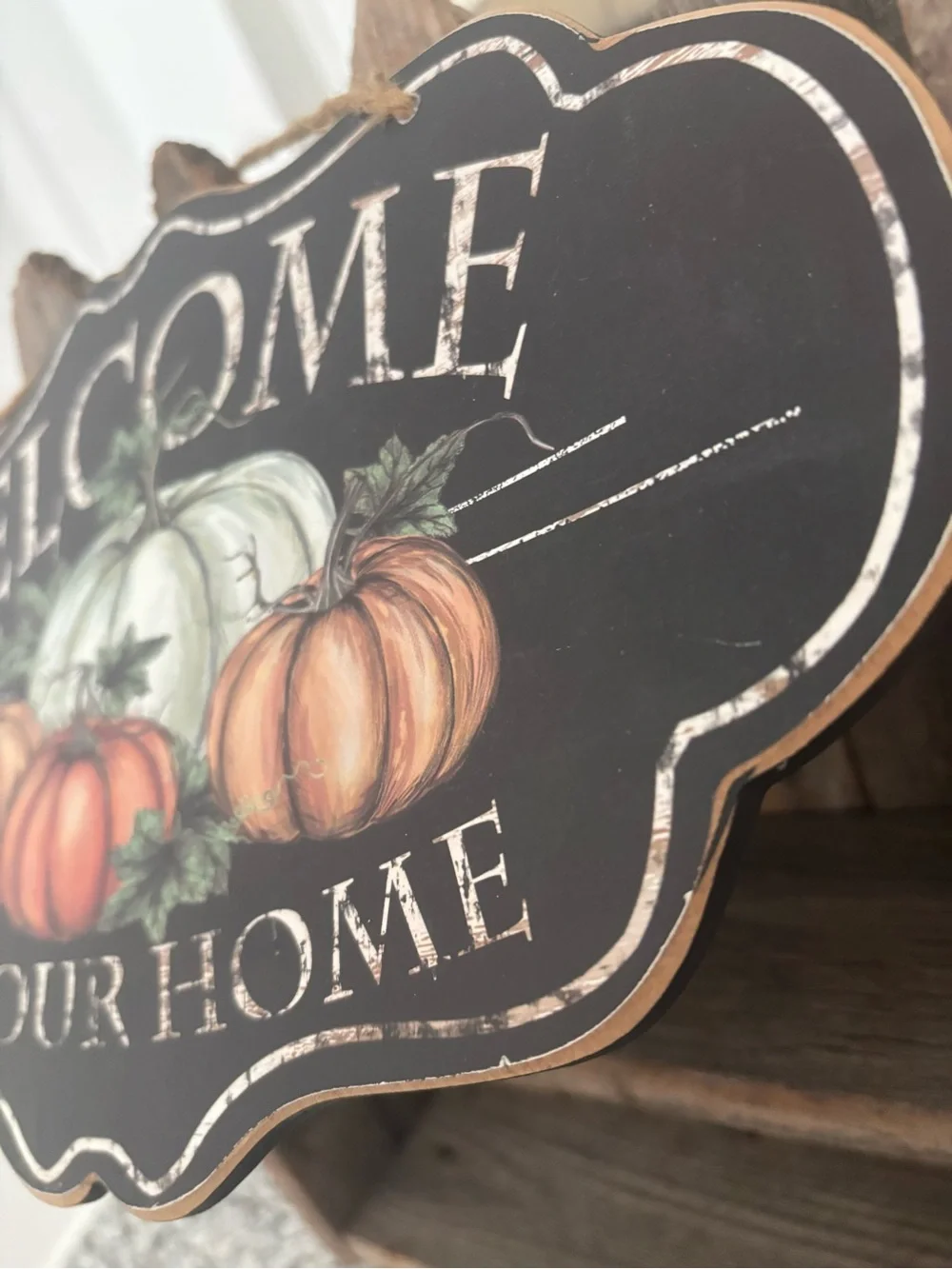 Welcome to Our Home Pumpkin Decorative Hanging Sign - NEW Final Sale